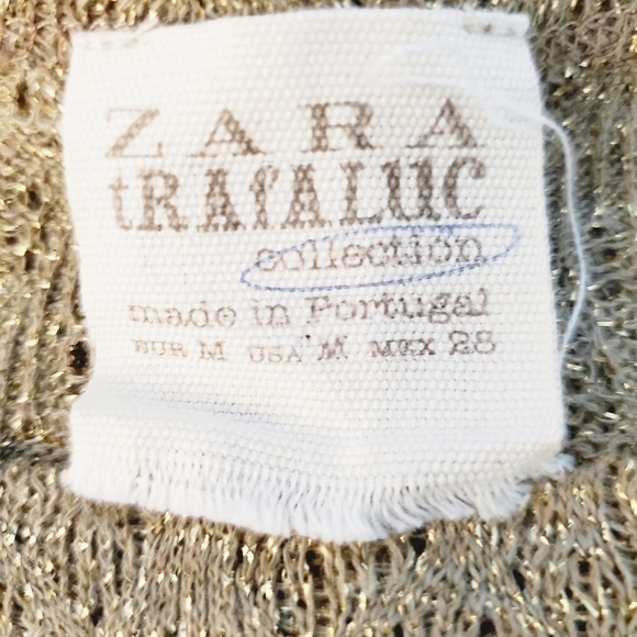 ZARA TRAFALUC COLLECTION GOLD METALLIC TOP - Picture 7 of 7